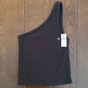One shoulder ribbed top (NWT)